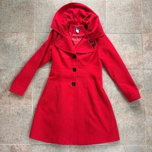 VENUS Vibrant Red Trench Coat Size 8
